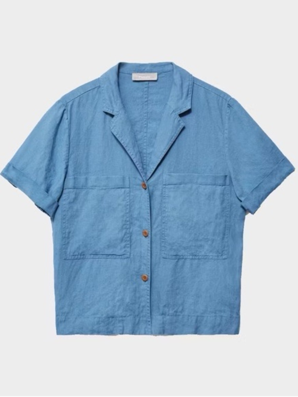 Everlane Linen Short-Sleeve Button-Down in Sky Blue